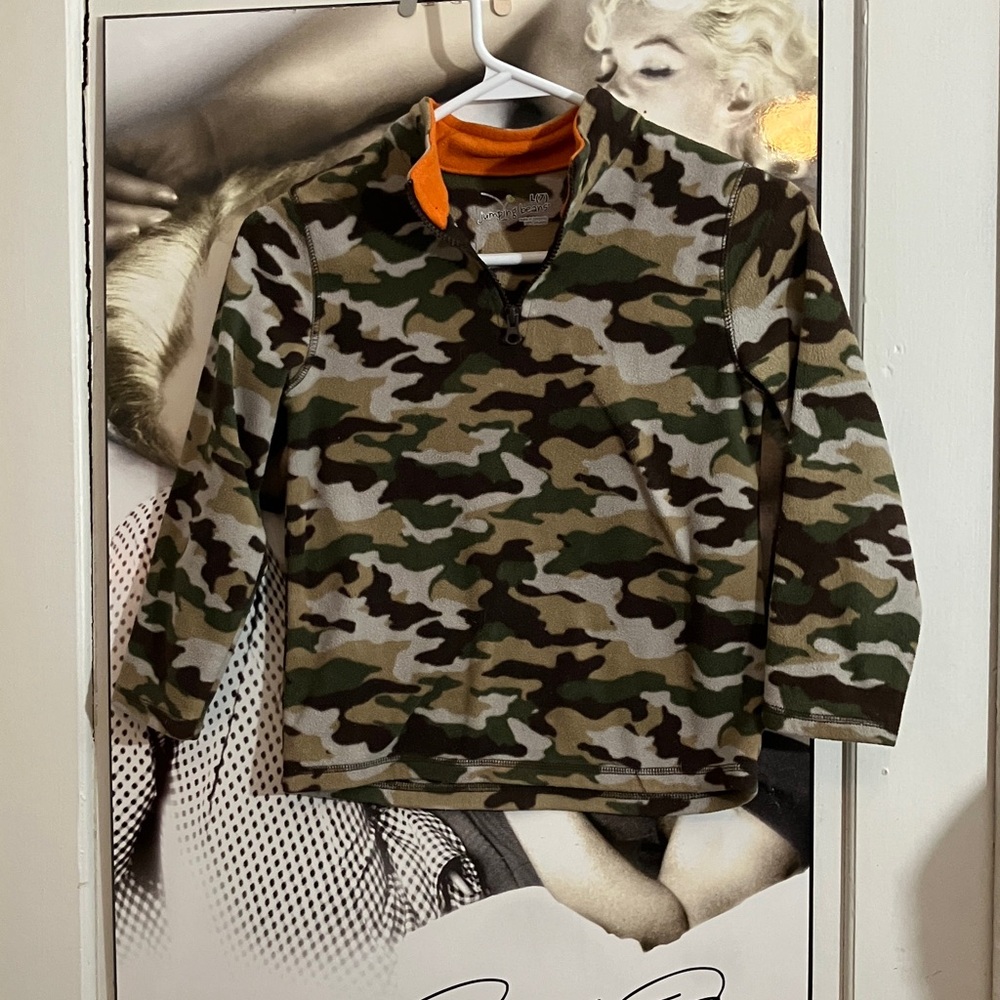 jumping beans Camo Long-Sleeve Pullover with Orange Trim